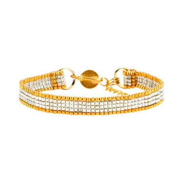 Brazalete Telar Dorado Mini Metálico Plateado